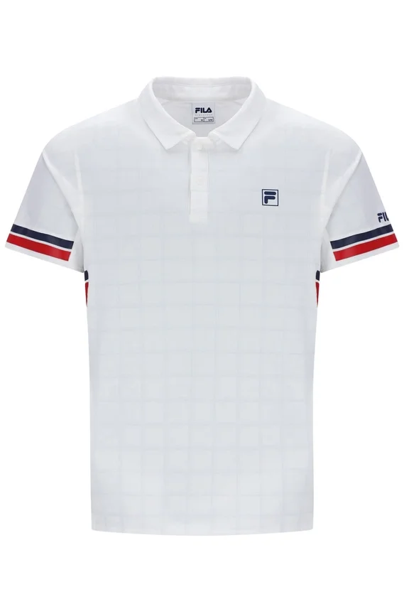 Maglietta da tennis Polo da uomo con motivo bianco