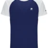 Maglietta da tennis unisex blu navy a collo tondo