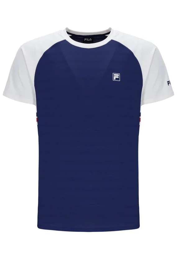 Maglietta da tennis unisex blu navy a collo tondo