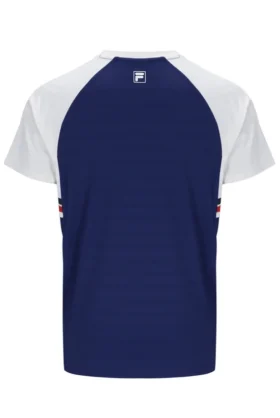 Maglietta da tennis unisex blu navy a collo tondo