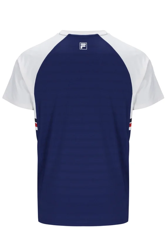 Maglietta da tennis unisex blu navy a collo tondo