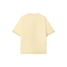 Maglietta da uomo sportiva con pantaloncini a maniche corte con scollo rotondo e stampa con logo in lettere, colore giallo