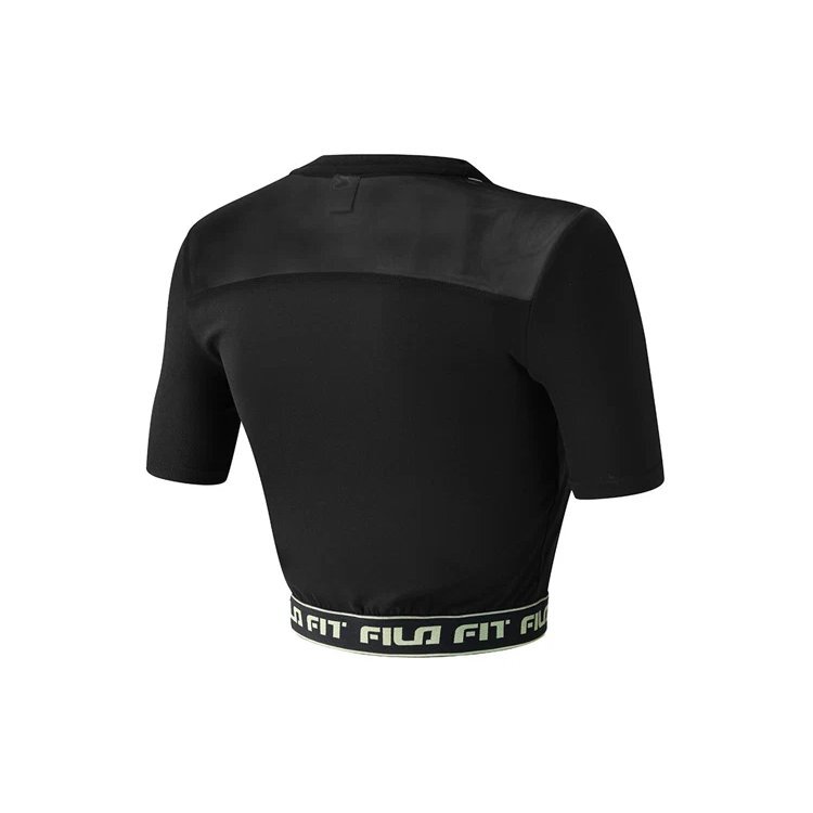Maglietta da yoga con stampa alfabetica in pantaloncini "Black"