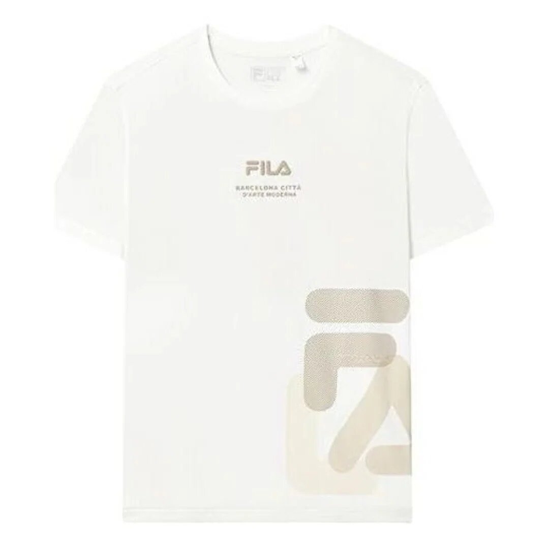 Maglietta dalla vestibilità ampia con stampa del logo "White Beige"