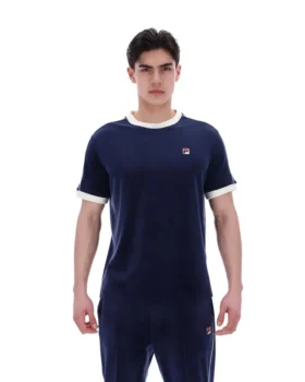 Maglietta Fila Basilio in velluto blu navy