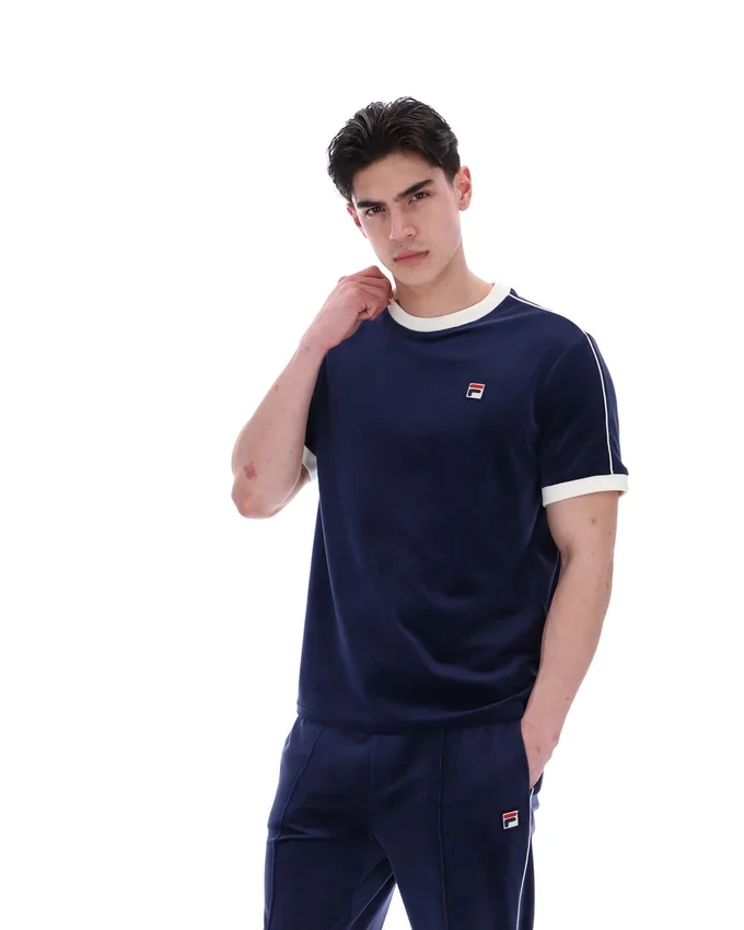 Maglietta Fila Basilio in velluto blu navy
