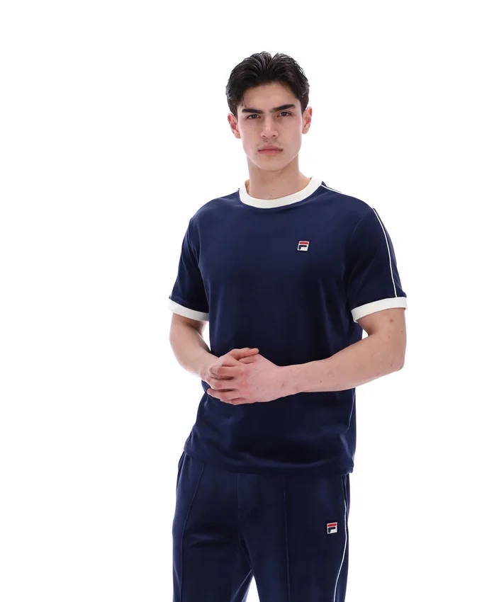 Maglietta Fila Basilio in velluto blu navy