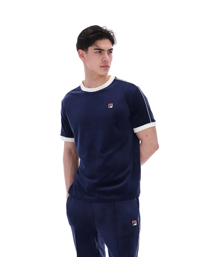 Maglietta Fila Basilio in velluto blu navy
