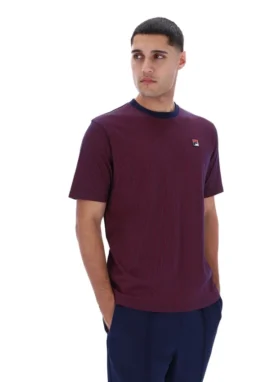 Maglietta Fila blu navy con stampa Nilo a righe sottili