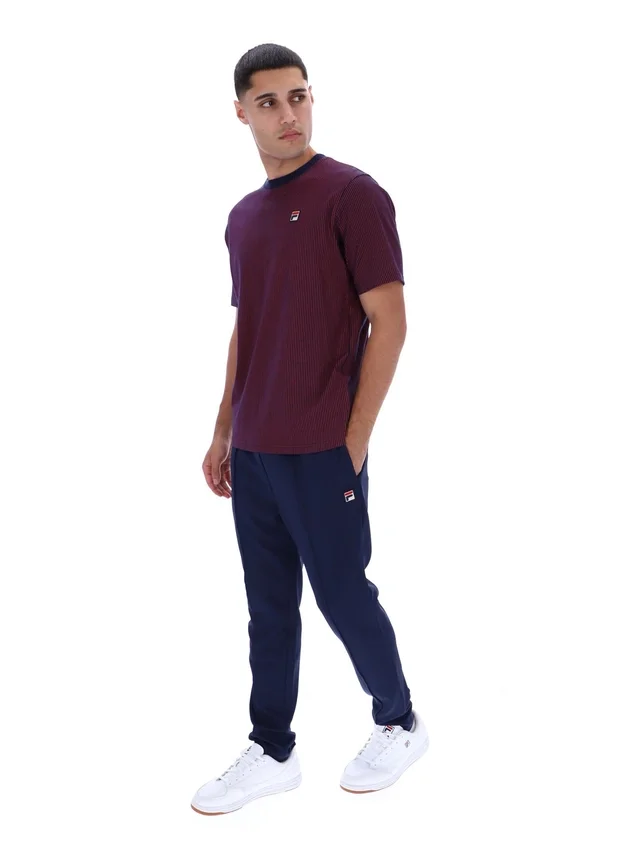Maglietta Fila blu navy con stampa Nilo a righe sottili