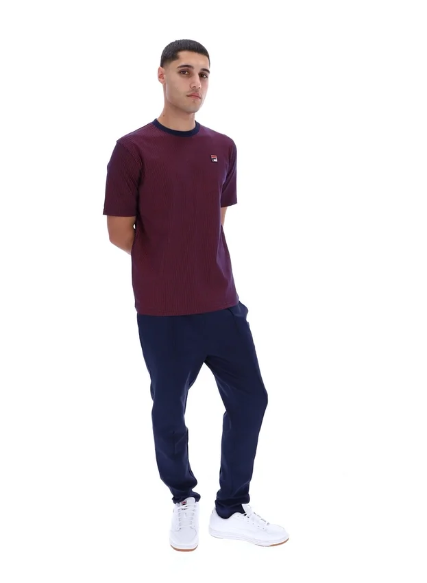 Maglietta Fila blu navy con stampa Nilo a righe sottili