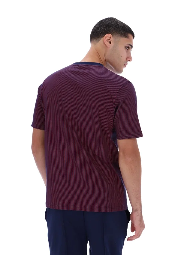 Maglietta Fila blu navy con stampa Nilo a righe sottili