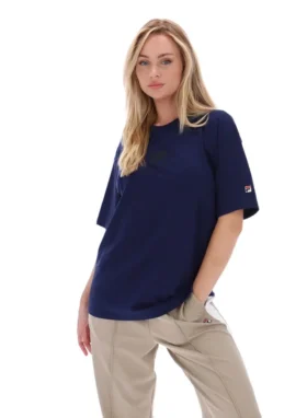 Maglietta Fila Cinzia in stile boyfriend blu navy