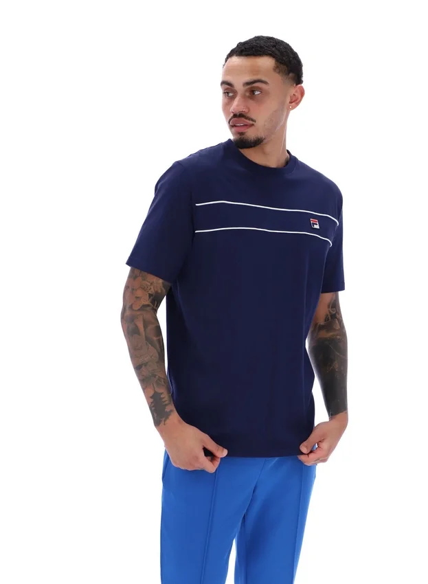 Maglietta Fila Navy Williams con bordino a contrasto