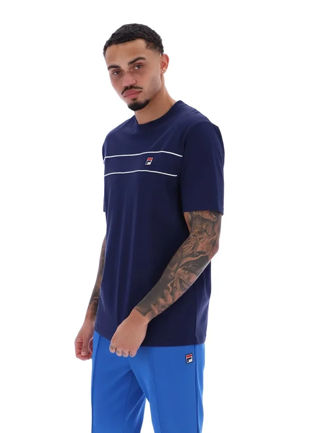 Maglietta Fila Navy Williams con bordino a contrasto