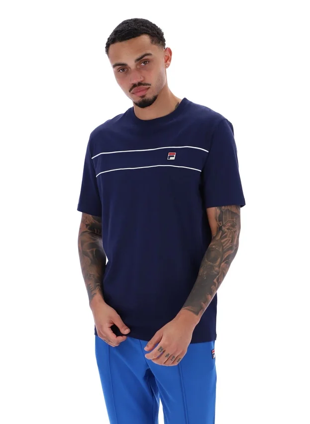 Maglietta Fila Navy Williams con bordino a contrasto