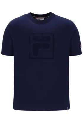 Maglietta Fila Pepe blu navy con logo floccato