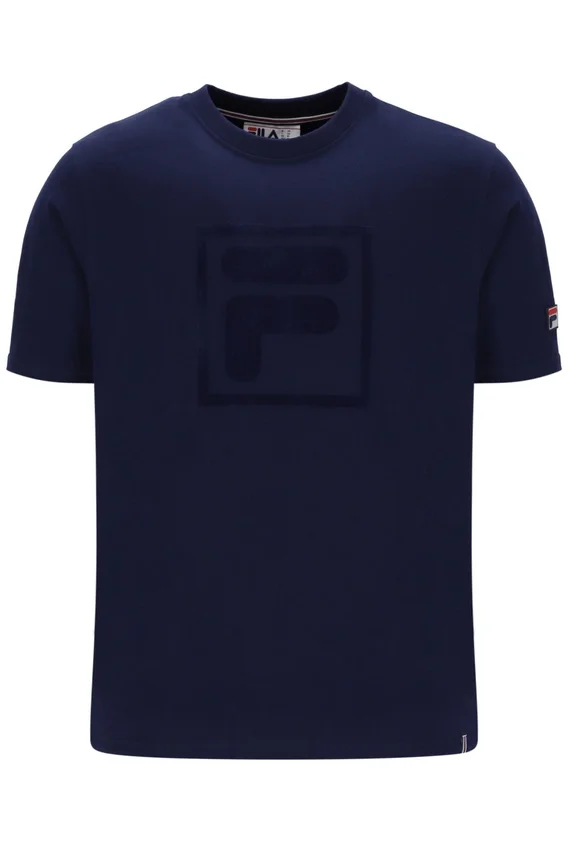 Maglietta Fila Pepe blu navy con logo floccato