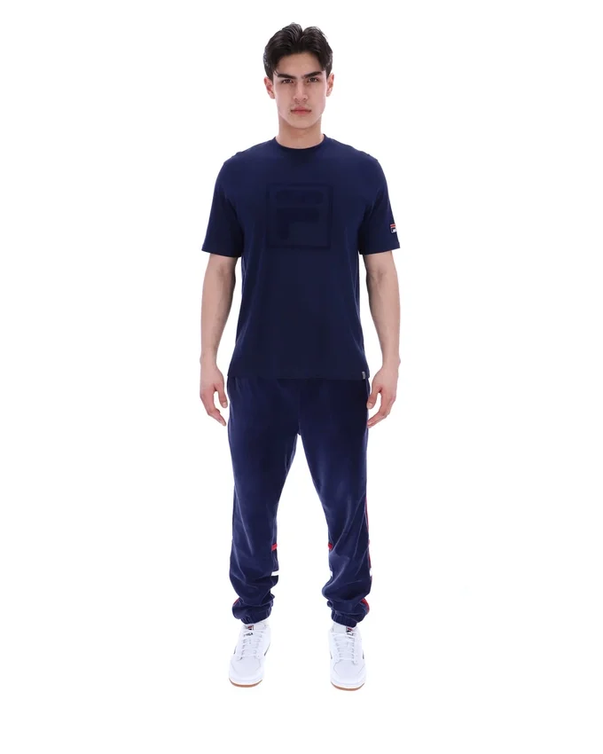Maglietta Fila Pepe blu navy con logo floccato