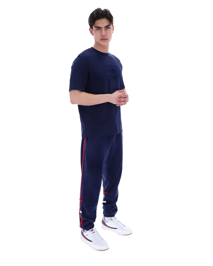 Maglietta Fila Pepe blu navy con logo floccato