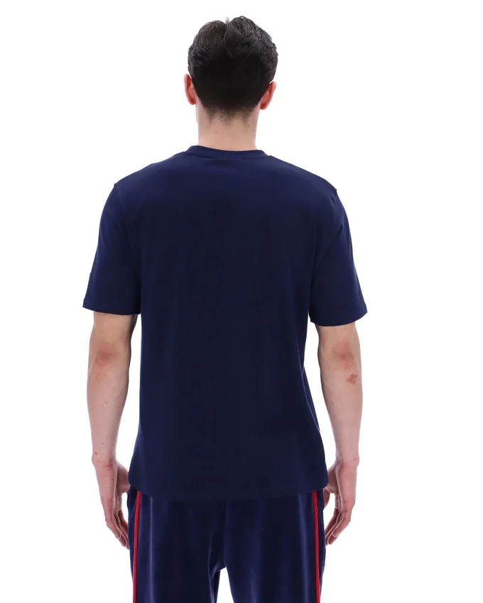 Maglietta Fila Pepe blu navy con logo floccato