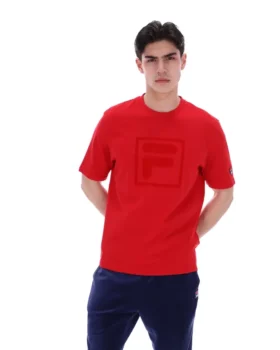 Maglietta Fila Pepe rossa con logo floccato