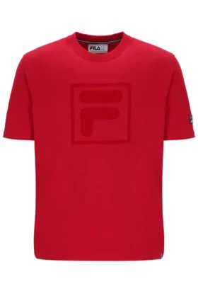 Maglietta Fila Pepe rossa con logo floccato