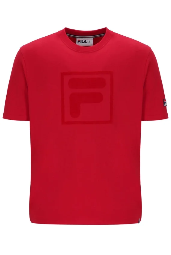 Maglietta Fila Pepe rossa con logo floccato