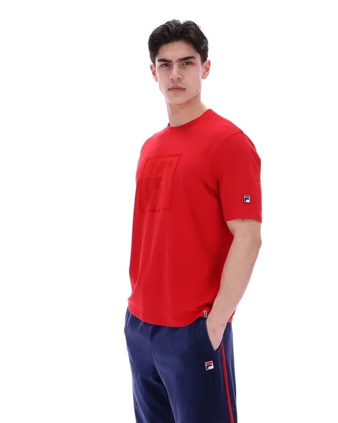Maglietta Fila Pepe rossa con logo floccato