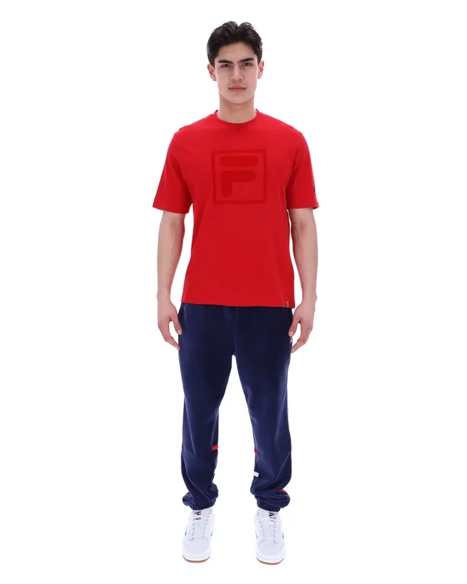 Maglietta Fila Pepe rossa con logo floccato
