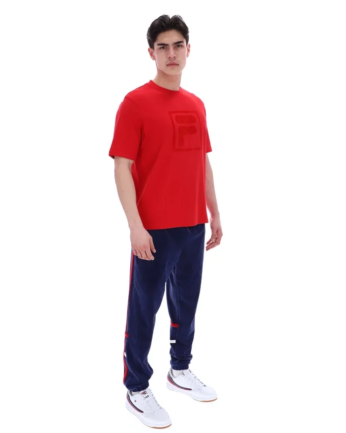 Maglietta Fila Pepe rossa con logo floccato