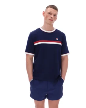 Maglietta Fila Rosario blu navy con strisce in spugna