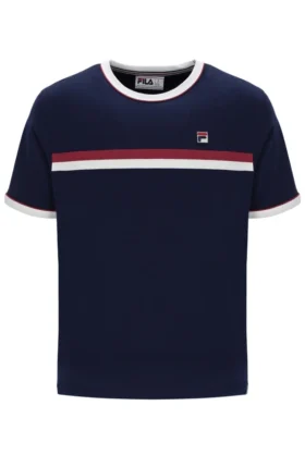 Maglietta Fila Rosario blu navy con strisce in spugna