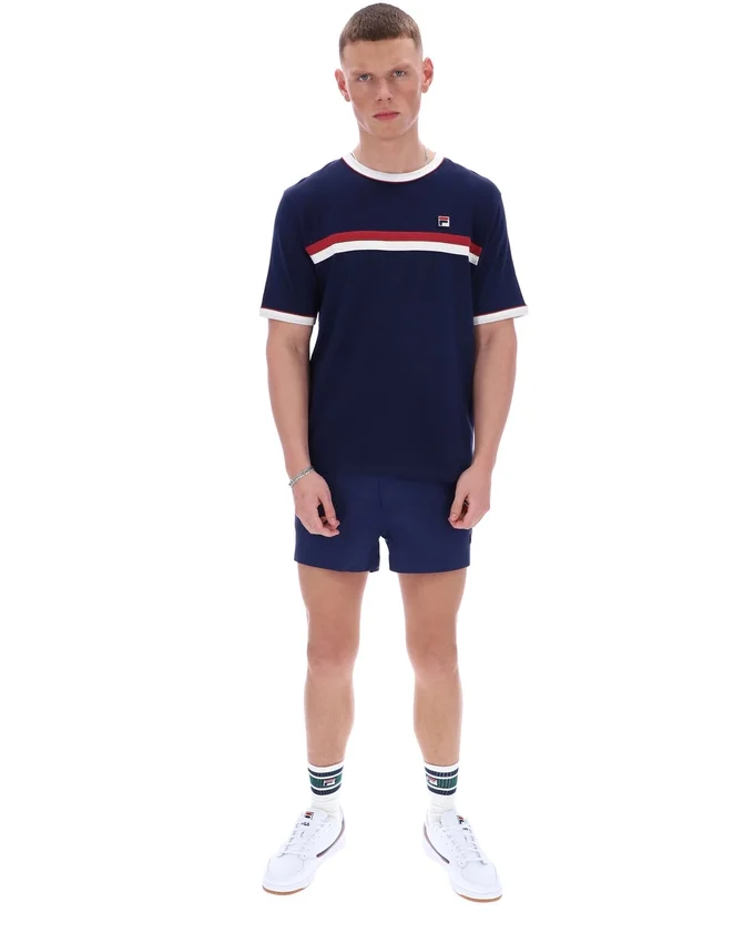 Maglietta Fila Rosario blu navy con strisce in spugna