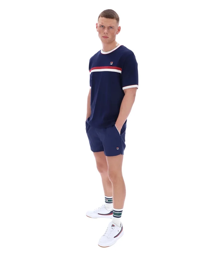 Maglietta Fila Rosario blu navy con strisce in spugna