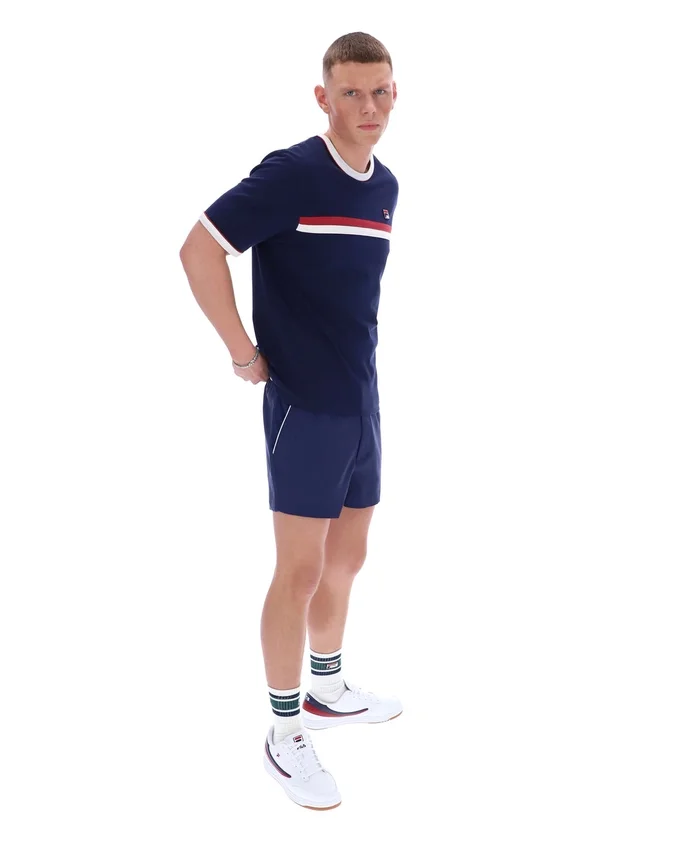 Maglietta Fila Rosario blu navy con strisce in spugna
