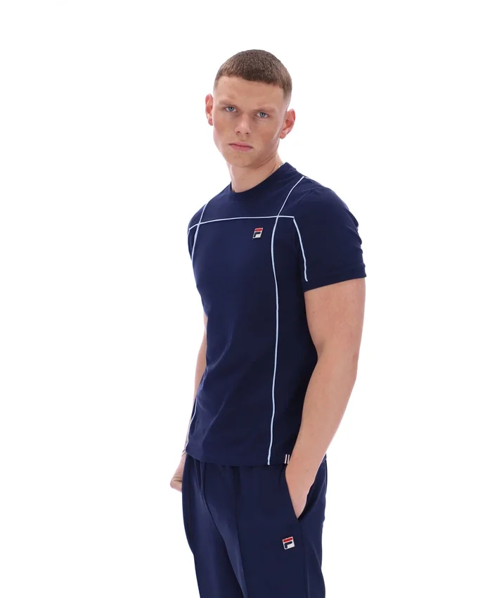 Maglietta Fila Terri blu navy con bordino a contrasto