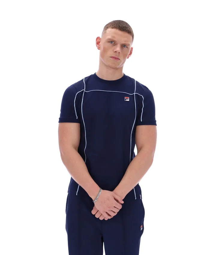 Maglietta Fila Terri blu navy con bordino a contrasto