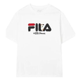 Maglietta Fila x Pepe Shimada da uomo, casual, traspirante, con stampa, pantaloncini, bianca