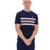 Maglietta in maglia a righe in rete Fila Gerardo blu navy