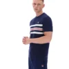 Maglietta in maglia a righe in rete Fila Gerardo blu navy