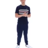 Maglietta in maglia a righe in rete Fila Gerardo blu navy