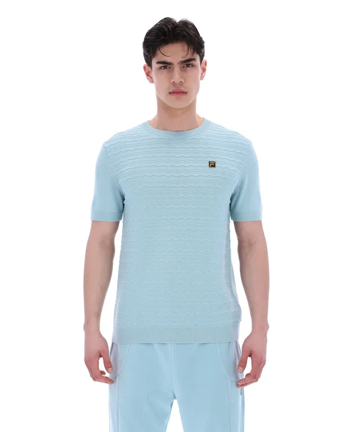 Maglietta in maglia testurizzata Don blu sterling