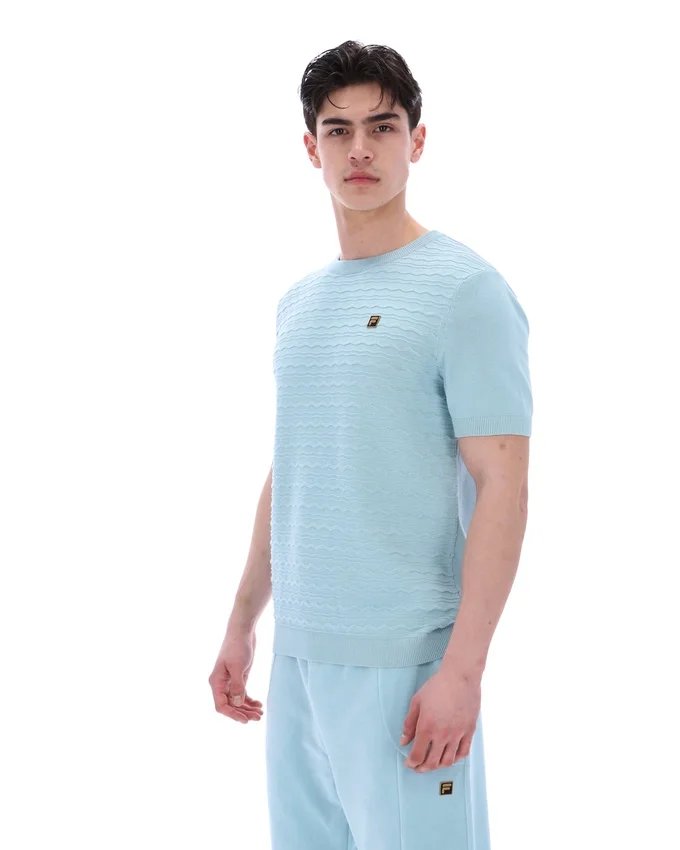 Maglietta in maglia testurizzata Don blu sterling