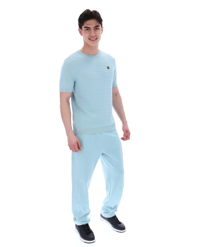 Maglietta in maglia testurizzata Don blu sterling