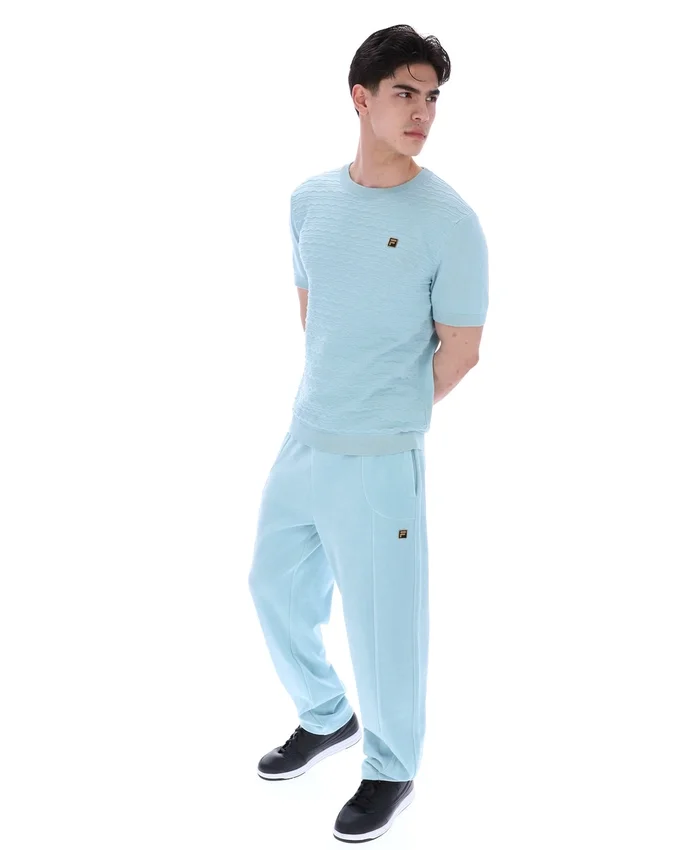 Maglietta in maglia testurizzata Don blu sterling