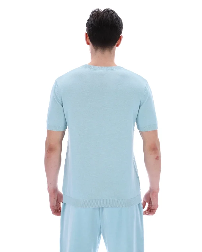 Maglietta in maglia testurizzata Don blu sterling
