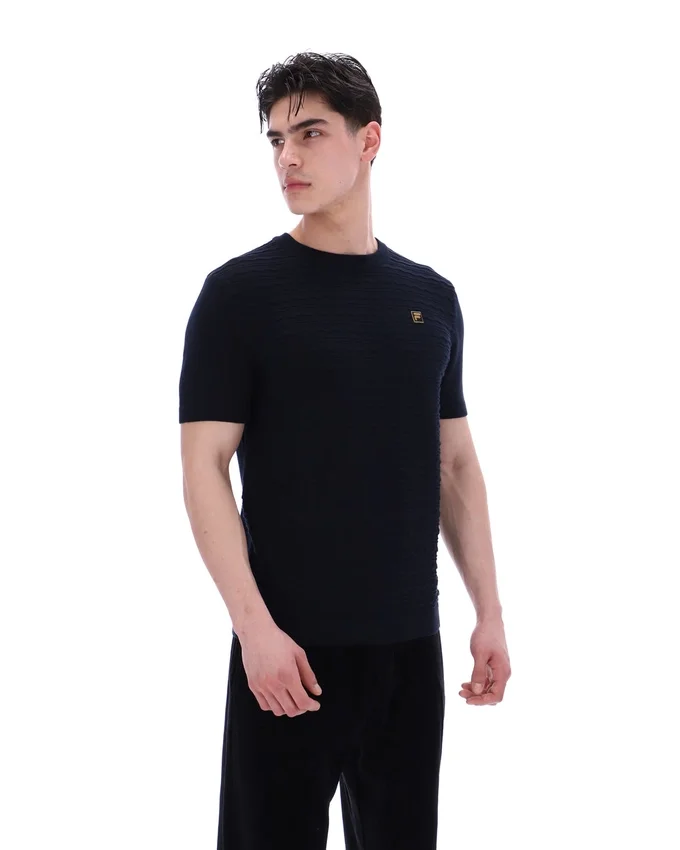Maglietta in maglia testurizzata Don nera