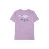 Maglietta per attività sportiva casual a maniche corte con logo stampato, viola