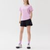 Maglietta per attività sportiva casual a maniche corte con logo stampato, viola